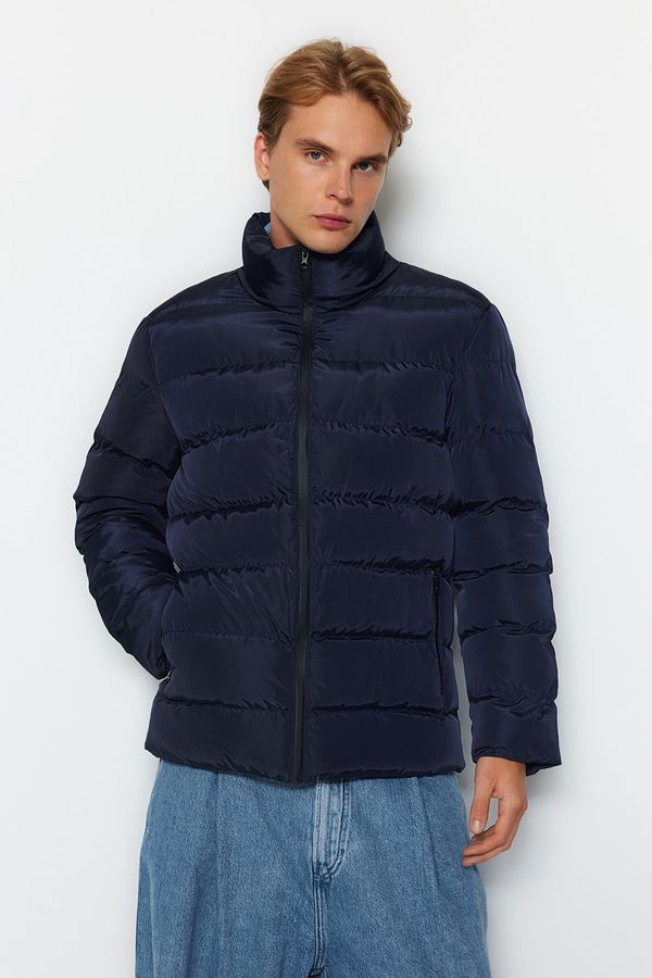 Trendyol Trendyol Navy Blue Regular Fit Wind Resistant Puffer Winter Coat