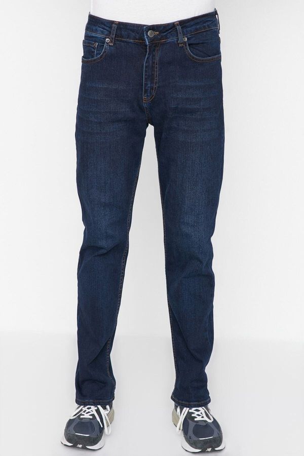 Trendyol Trendyol Navy Blue Stretch Fabric Regular Fit Jeans Denim Trousers