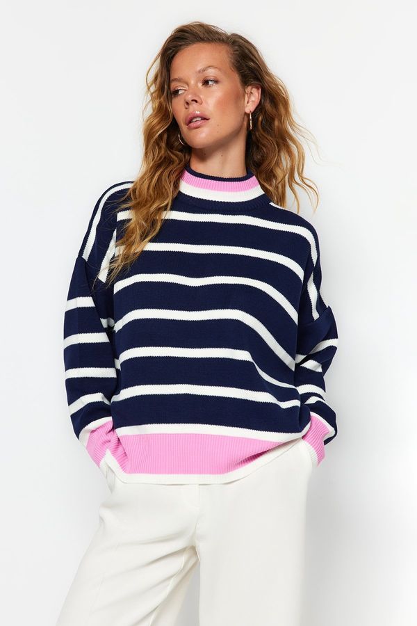 Trendyol Trendyol Navy Blue Super Wide Fit Knitwear Sweater