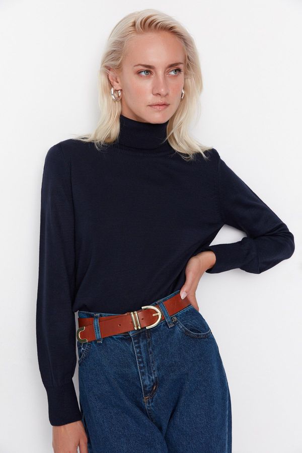 Trendyol Trendyol Navy Blue Turtleneck Knitwear Sweater