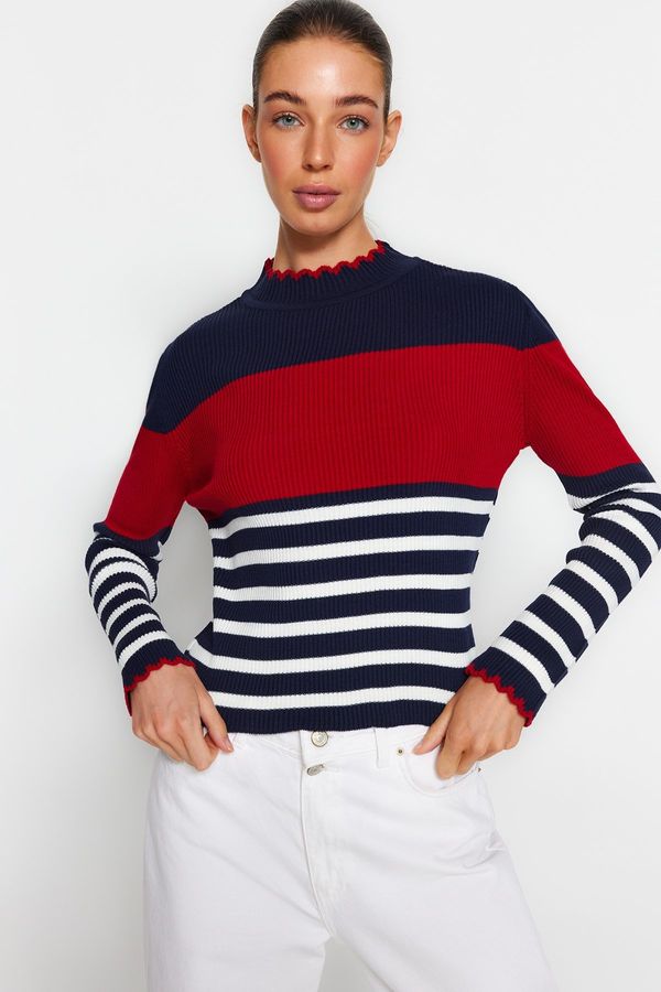 Trendyol Trendyol Navy Color Block Knitwear Sweater