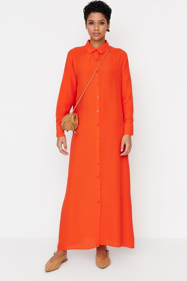 Trendyol Trendyol Orange 100% Viscose Woven Shirt Dress