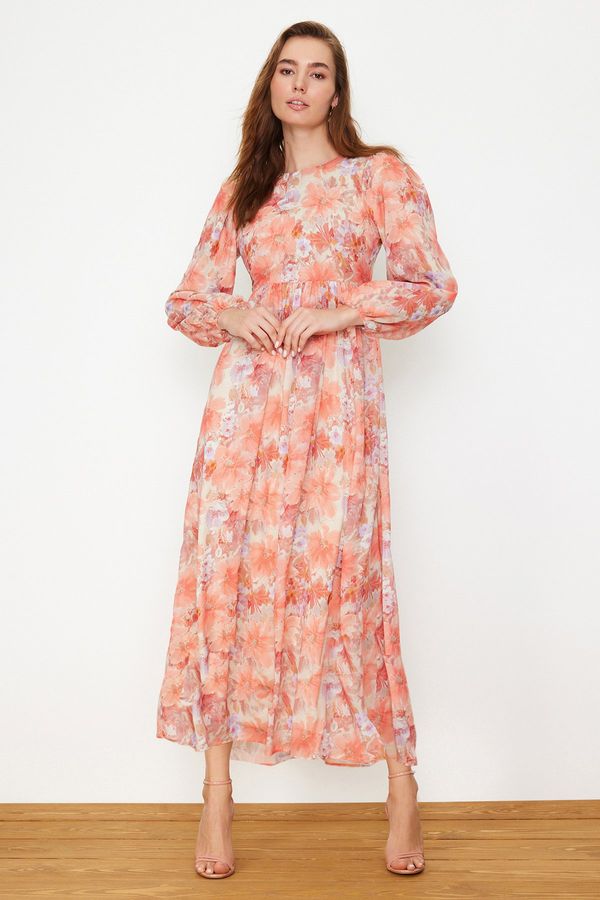 Trendyol Trendyol Orange Floral Lined Woven Dress