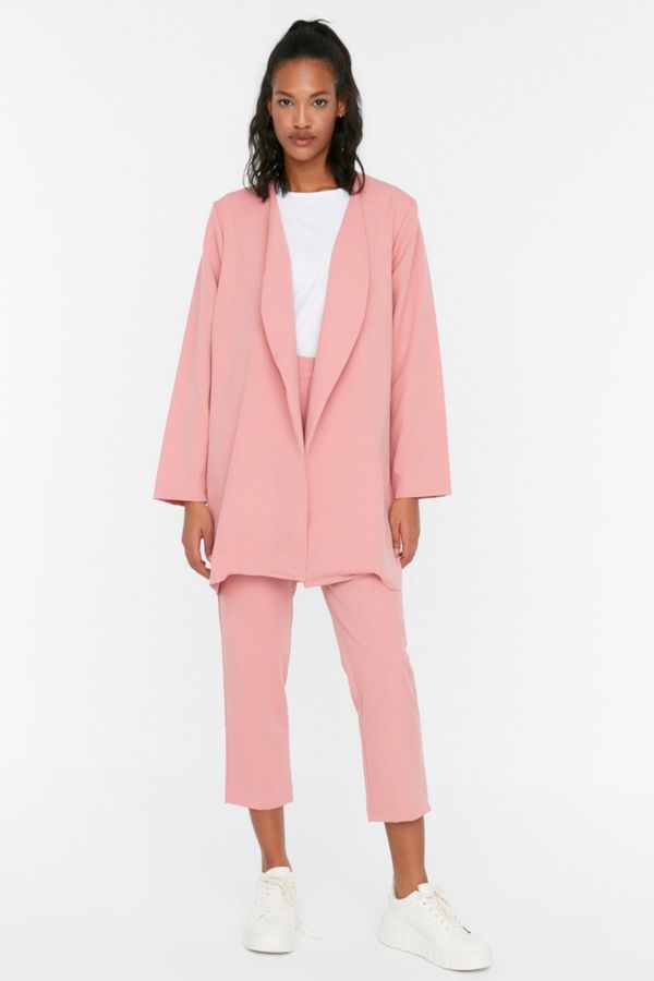 Trendyol Trendyol Pale Pink Belted Jacket-Pants Woven Suit
