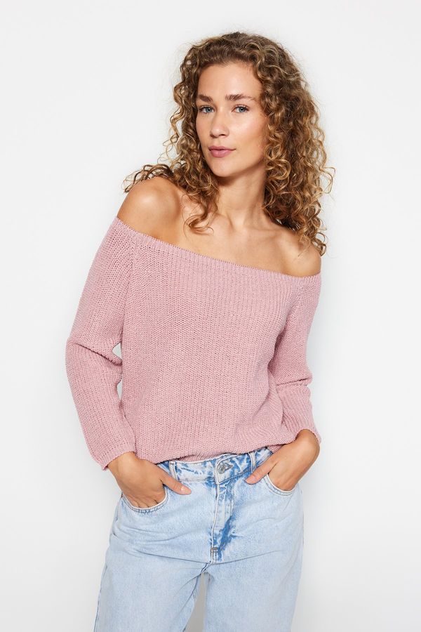 Trendyol Trendyol Pink Carmen Collar Knitwear Sweater