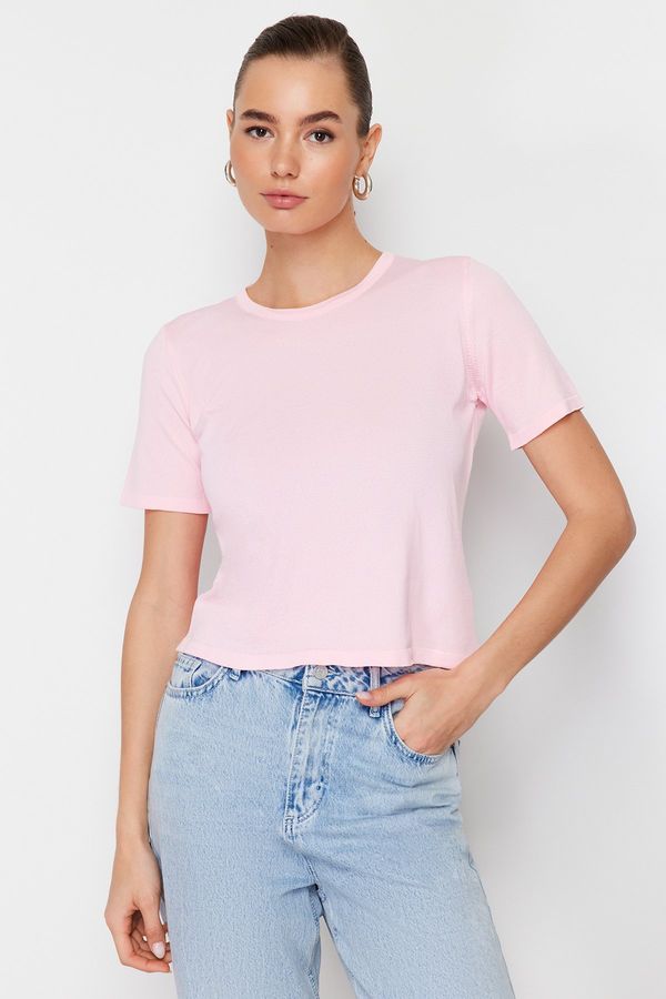 Trendyol Trendyol Pink Crew Neck Knitwear T-Shirt