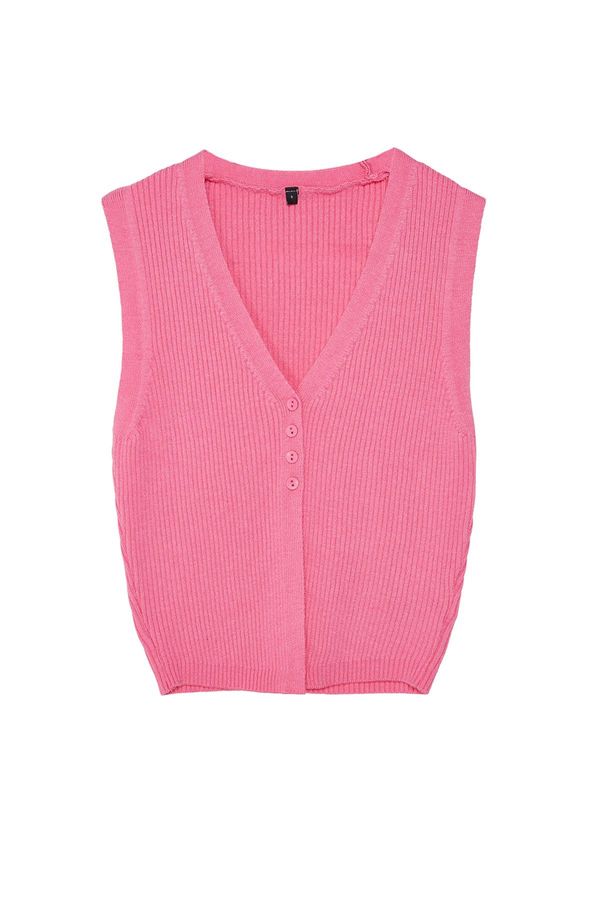 Trendyol Trendyol Pink Crop Premium/ Special Yarn Top Knitwear Blouse