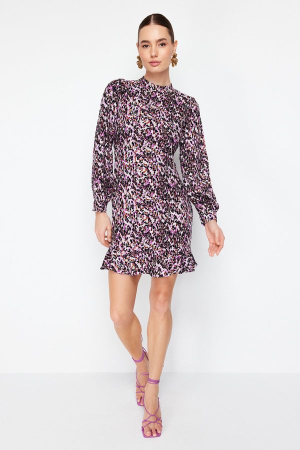 Trendyol Trendyol Pink High Neck Flounce Mini Woven Dress