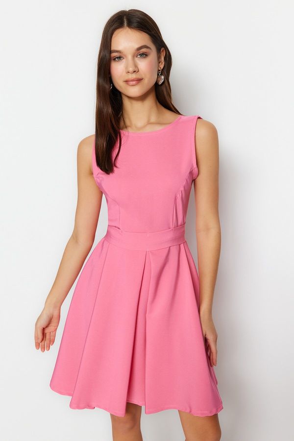 Trendyol Trendyol Pink Waist Opening Mini Woven Flounce Woven Dress