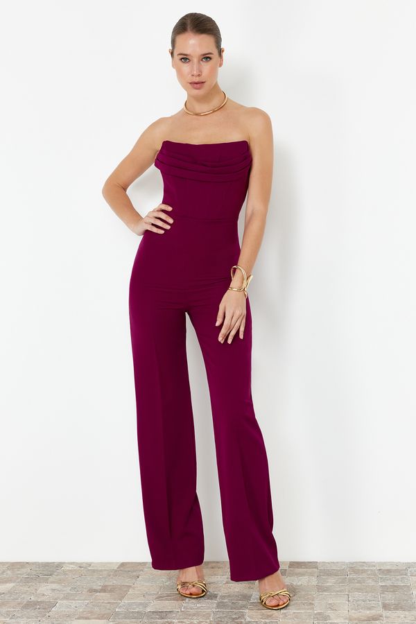 Trendyol Trendyol Plum Corset Detailed Woven Jumpsuit