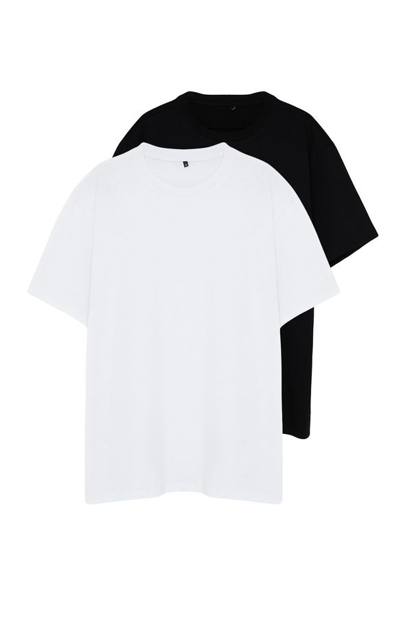 Trendyol Trendyol Plus Size T-Shirt 2-Pack Comfortable 100% Cotton Regular/Regular Fit T-Shirt