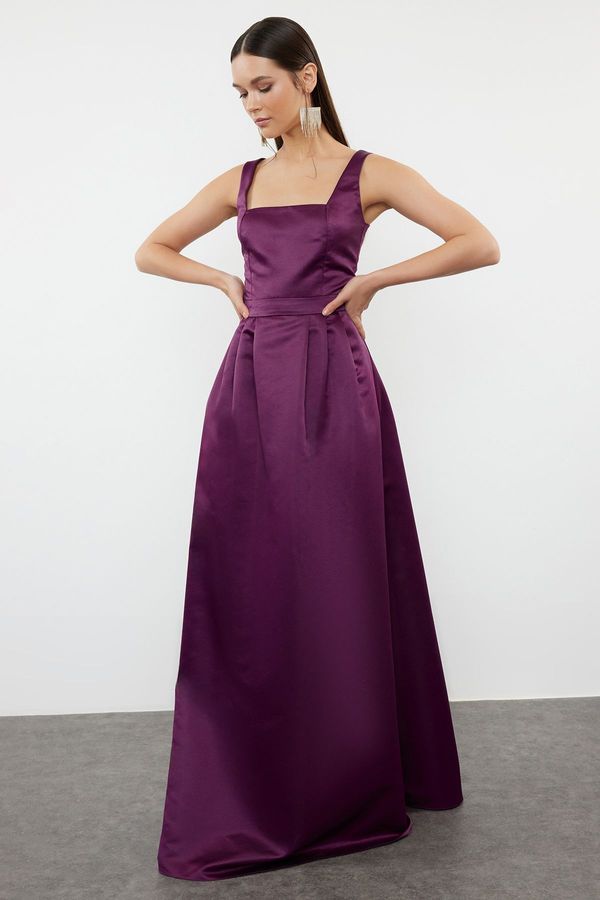 Trendyol Trendyol Purple A-Line Woven Satin Long Evening Dress & Graduation Dress