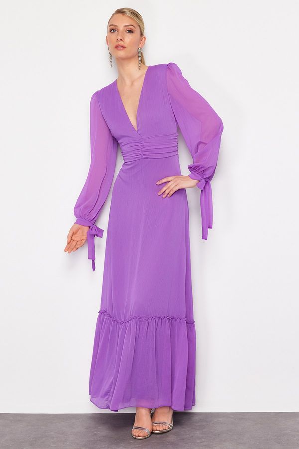 Trendyol Trendyol Purple Chiffon Long Evening Dress