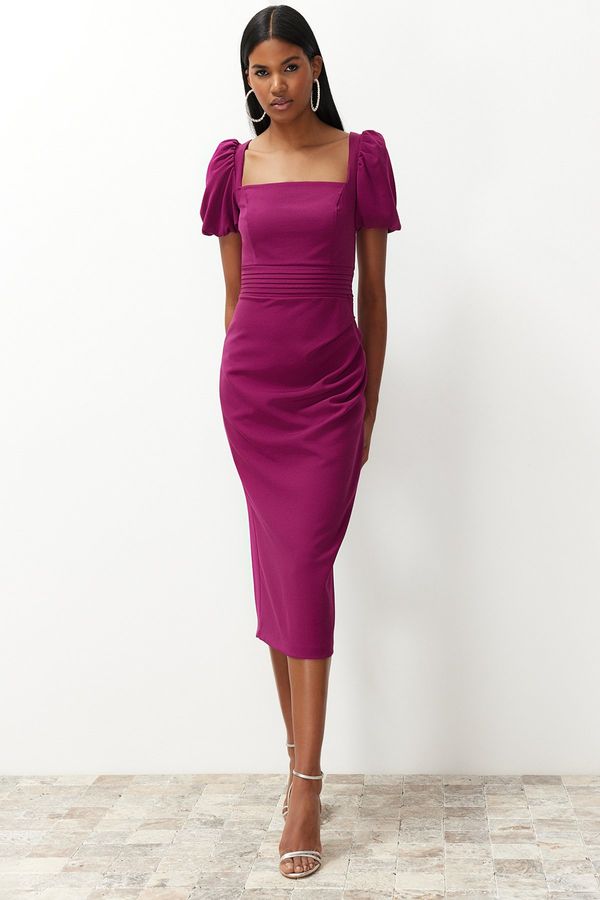 Trendyol Trendyol Purple Waist Detailed Body-Fitting Woven Dress