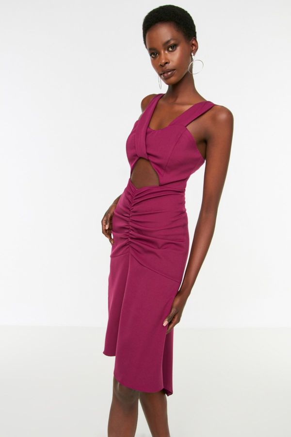 Trendyol Trendyol Purple Waist Detailed Evening Dress