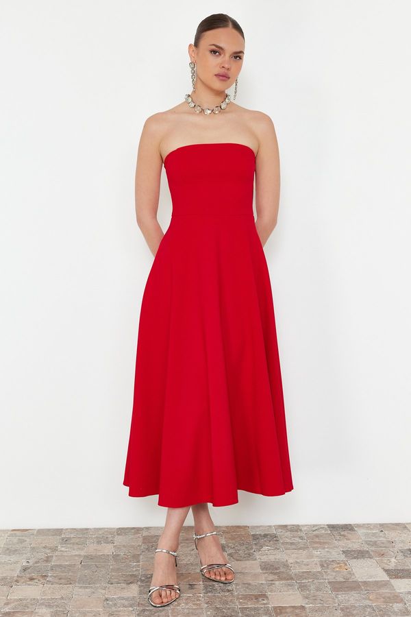 Trendyol Trendyol Red A-Cut Stylish Evening Dress