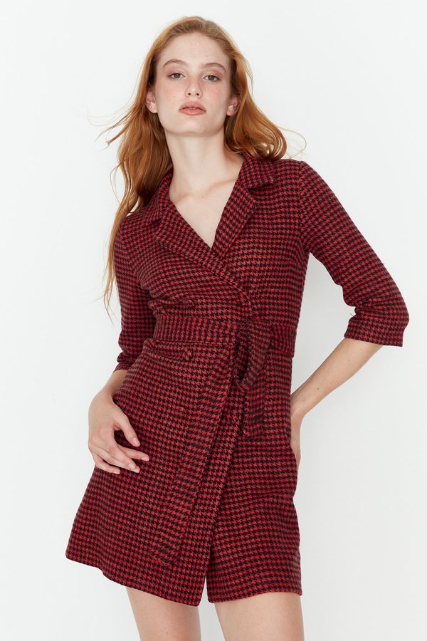 Trendyol Trendyol Red Belted Jacket Woven Dress