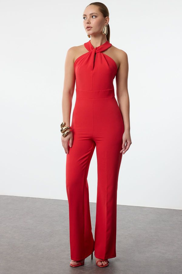 Trendyol Trendyol Red Body-fitting Woven Overalls