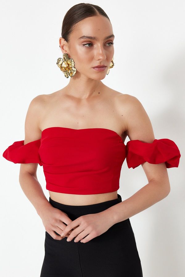 Trendyol Trendyol Red Crop Woven Bustier