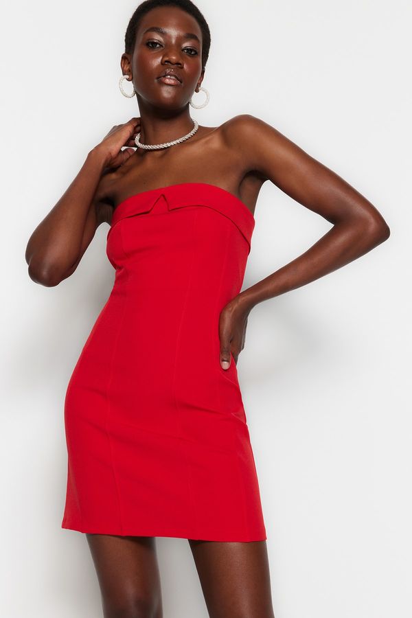 Trendyol Trendyol Red, fitted, woven elegant evening dress