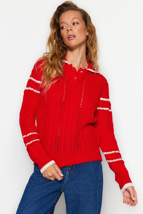 Trendyol Trendyol Red Pool Neck Knitwear Sweater