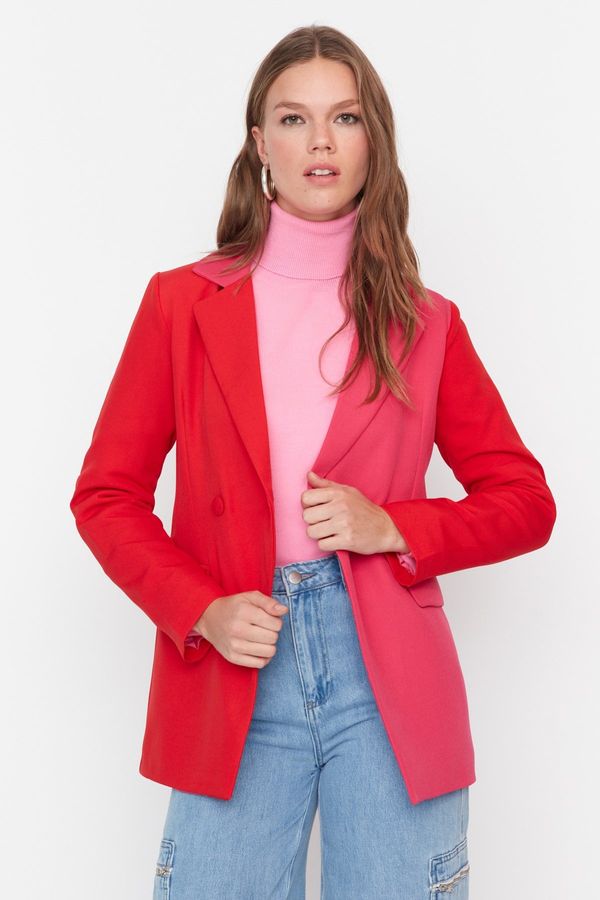 Trendyol Trendyol Red Two Color Lined Blazer Woven Jacket
