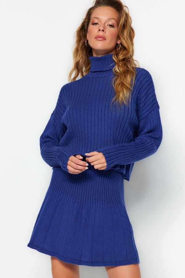 Trendyol Trendyol Saks Crop Knitwear Two Piece Set