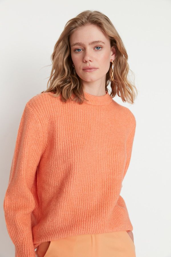Trendyol Trendyol Salmon Oversize Soft Textured Basic Knitwear Sweater