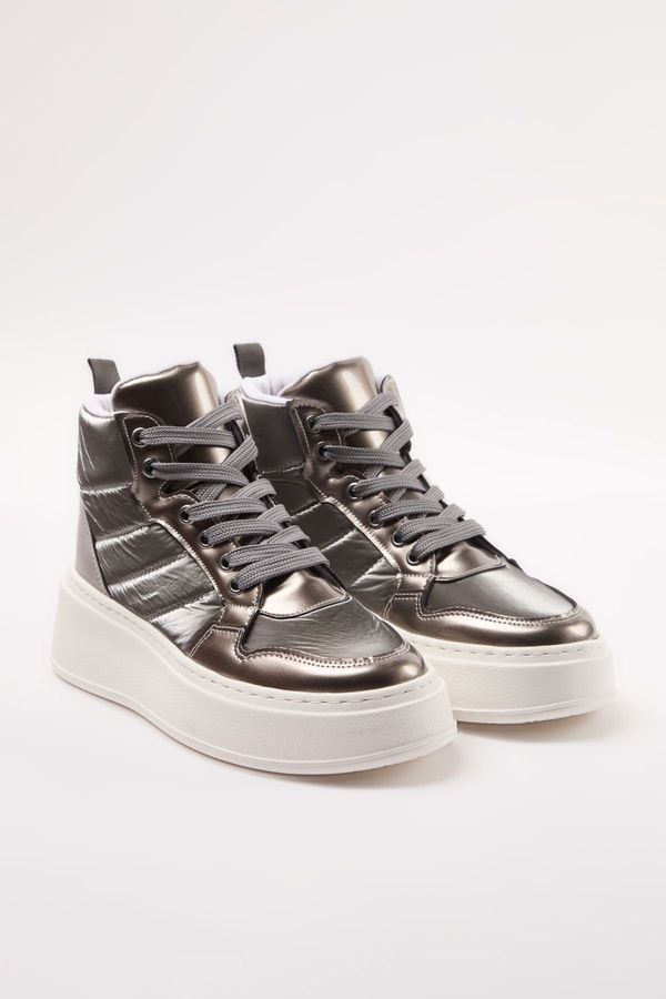 Trendyol Trendyol Silver Metallic Chunky Sole Women's Sneakers