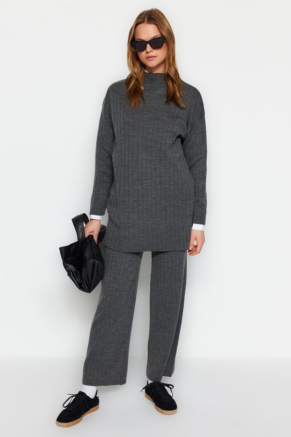 Trendyol Trendyol Smoky Half Turtleneck Ribbed Sweater-Pants Knitwear Suit