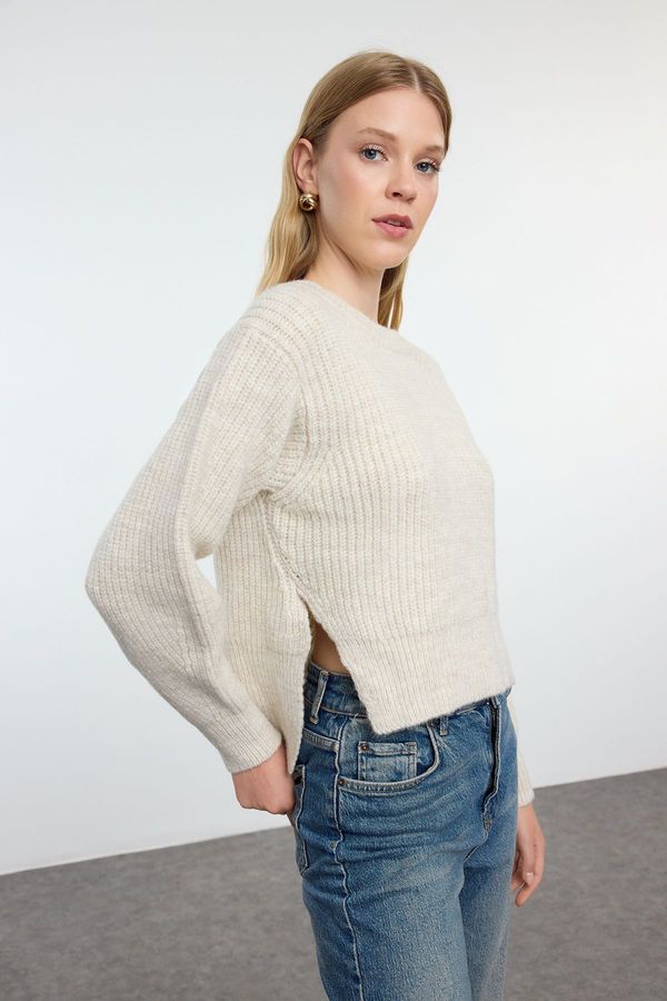 Trendyol Trendyol Stone Basic Balloon Sleeve Knitted Sweater