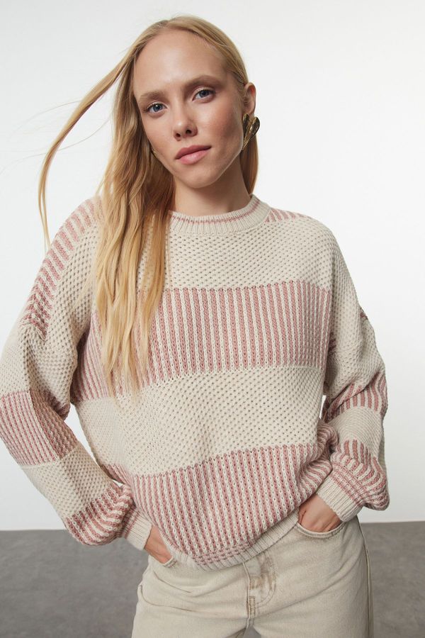 Trendyol Trendyol Stone Color Block Knit Sweater