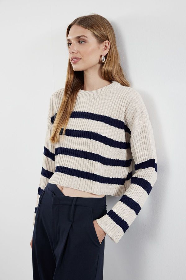 Trendyol Trendyol Stone Crop Striped Knitwear Sweater