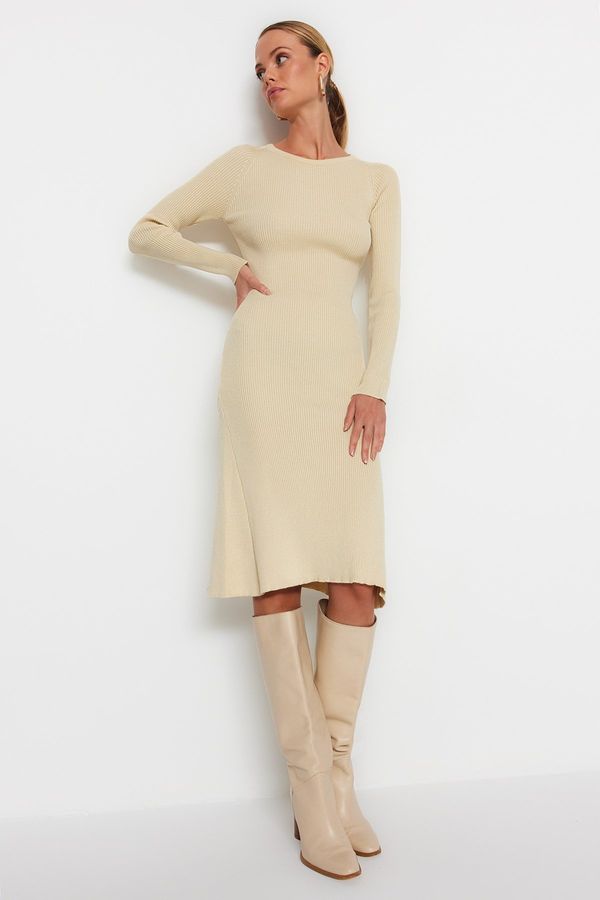 Trendyol Trendyol Stone Midi Knitwear Crew Neck Dress