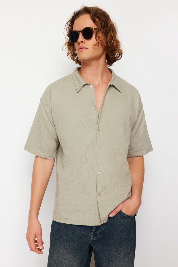 Trendyol Trendyol Stone Regular Fit Short Sleeve Comfy Flexible Shirt