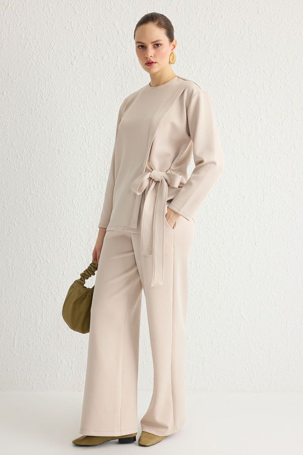 Trendyol Trendyol Stone Scuba Knitted Bottom-Top Set