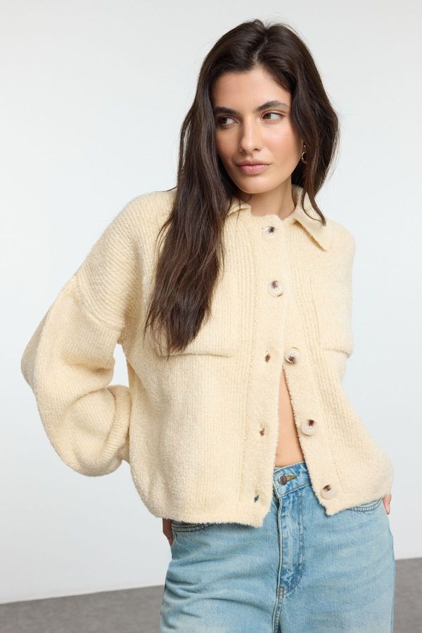 Trendyol Trendyol Stone Soft Texture Coat Knitwear Cardigan