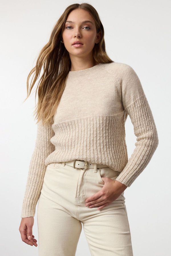 Trendyol Trendyol Stone Soft Texture Knit Detailed Knitwear Sweater