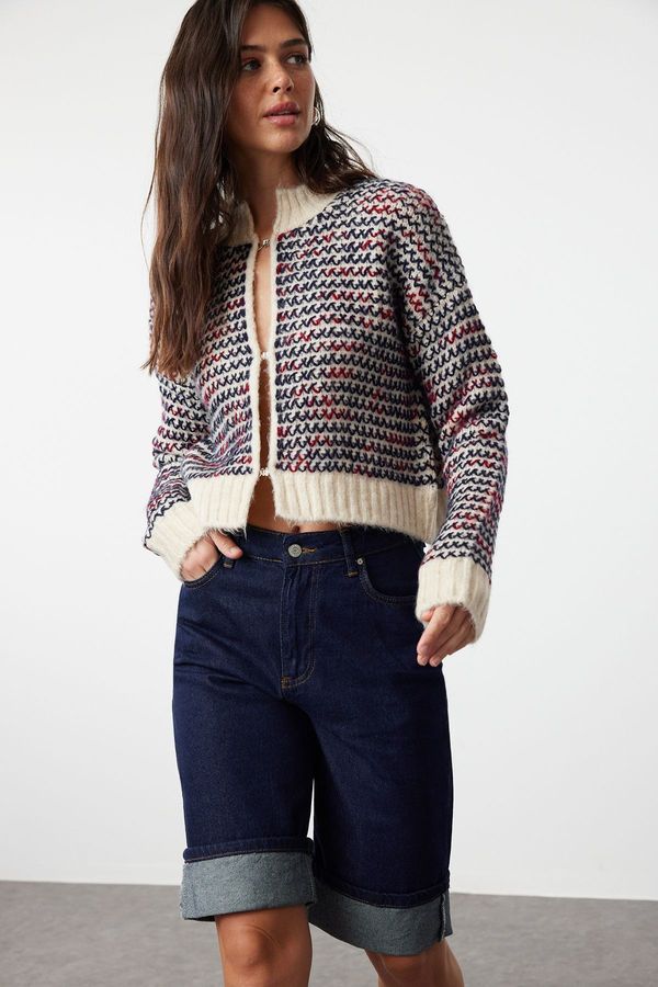 Trendyol Trendyol Stone Soft Textured Gradient Knitwear Cardigan