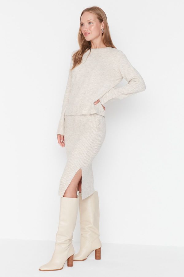 Trendyol Trendyol Stone Soft Textured Knitwear Two Piece Set