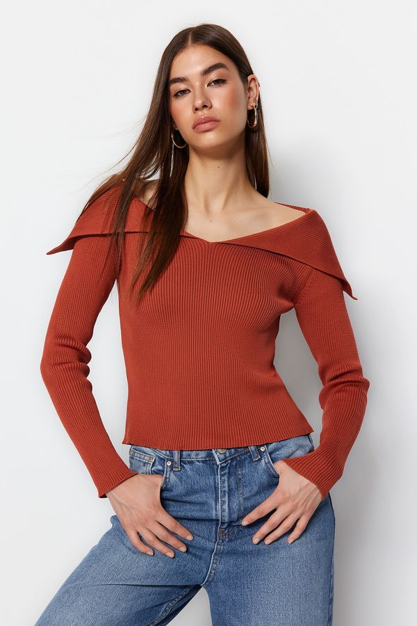 Trendyol Trendyol Tile Collar Detailed Knitwear Sweater