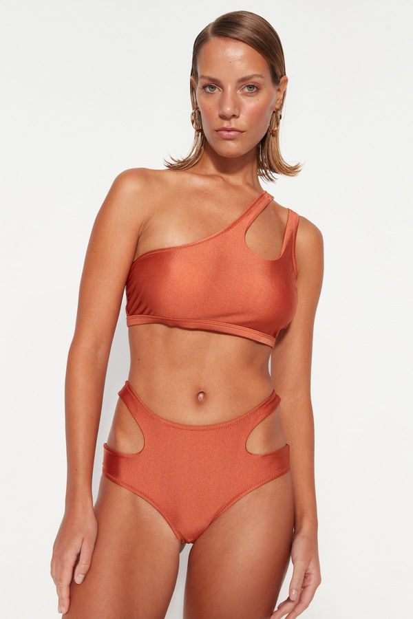 Trendyol Trendyol Tile One-Shoulder Bikini Top With Cut Out/Window
