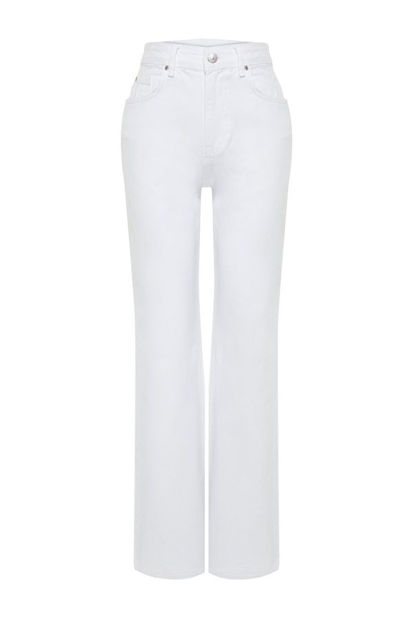 Trendyol Trendyol White High Waist Wide Leg Jeans