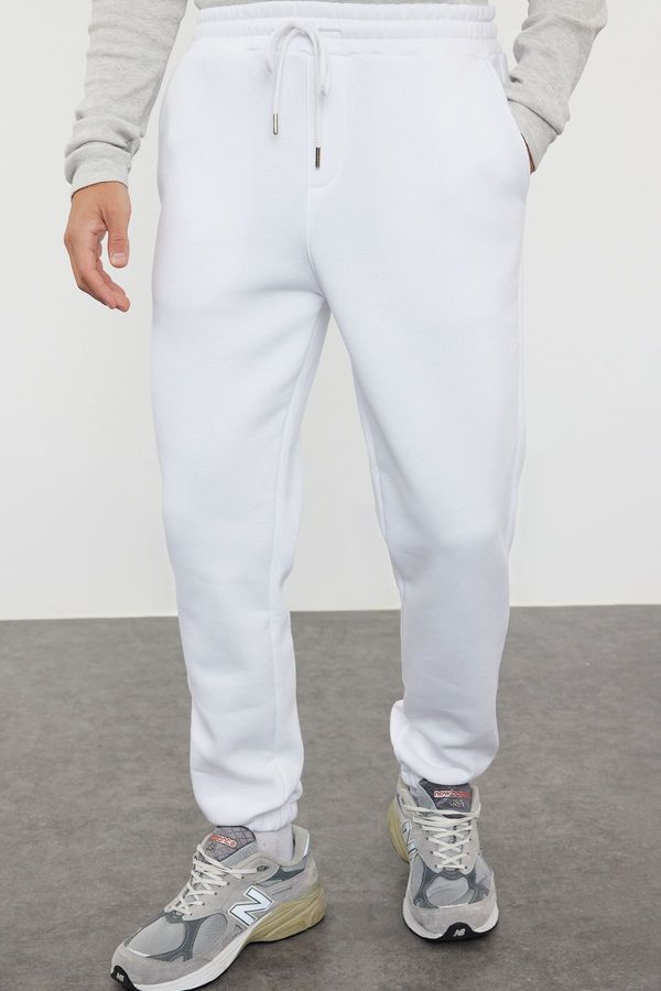 Trendyol Trendyol White Regular/Normal Cut Elastic Legs Inside Polar Fleece/Warm Sweatpants