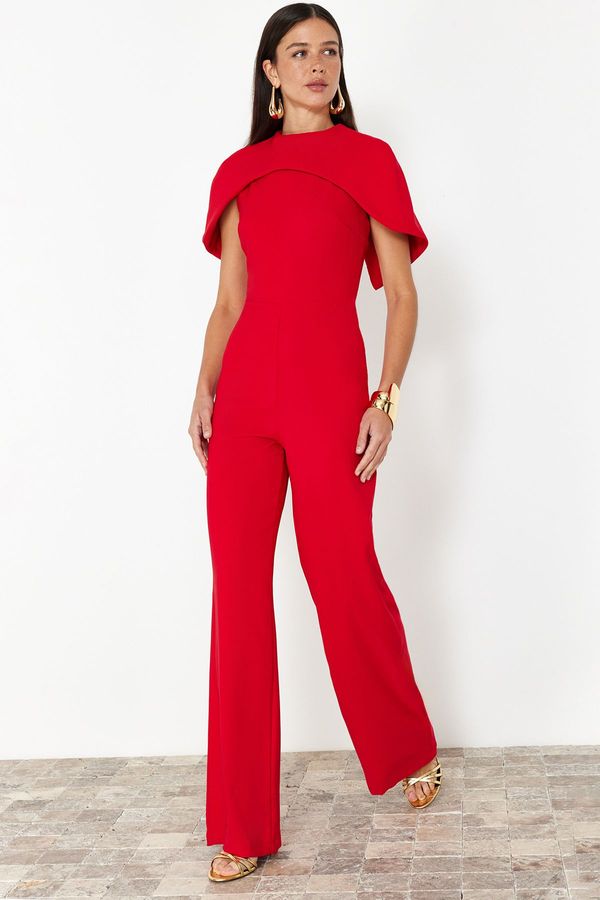 Trendyol Trendyol Woven Stylish Jumpsuit with Red Cape Detail