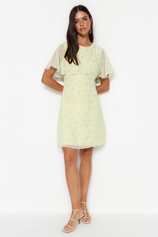 Trendyol Trendyol Yellow Sleeve Detailed Mini Woven Woven Dress