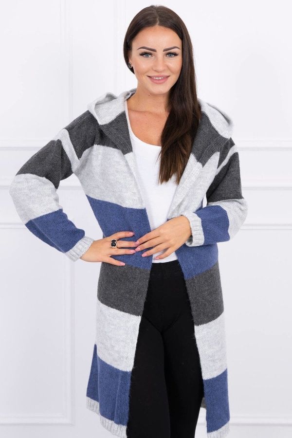 Kesi Tricolor striped sweater graphite+gray+jeans