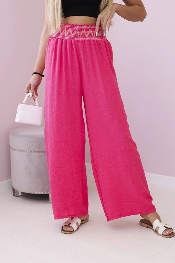 Kesi Trousers with a wide elastic waistband in pink color