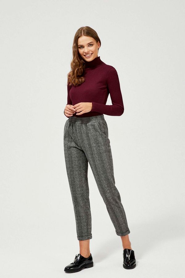 Moodo Trousers with elastic waistband - black