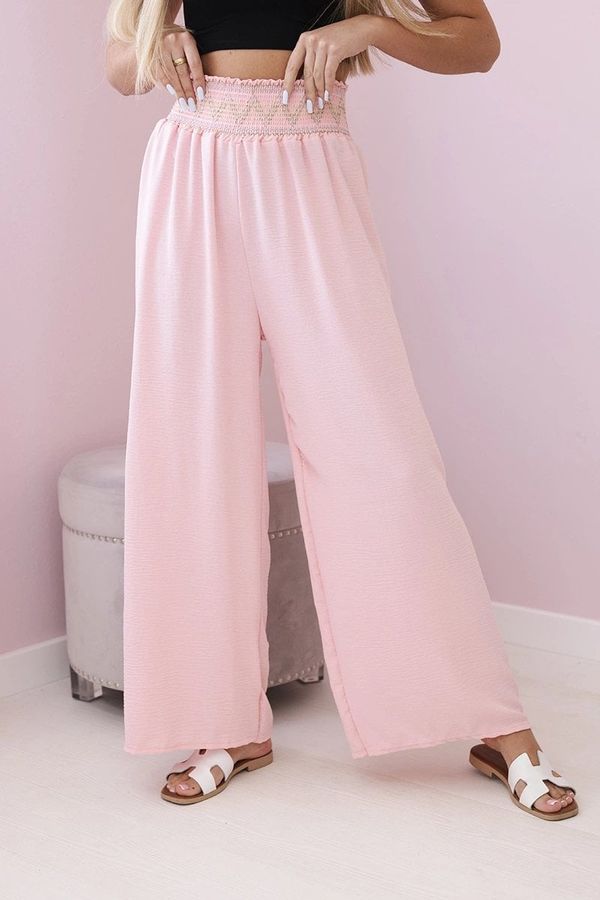 Kesi Trousers with wide elastic waistband powder pink